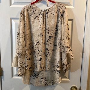 Halston Tan Black Cream Top Sz XL/TG